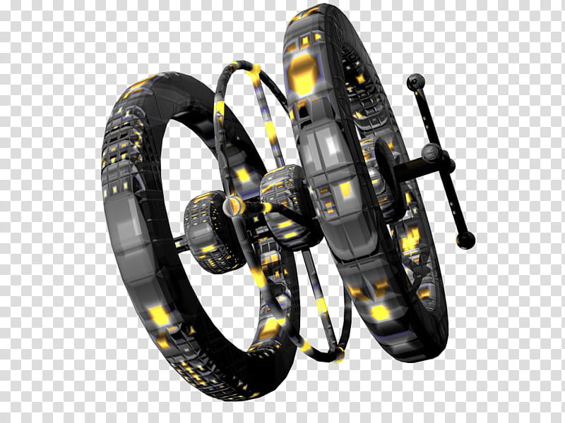 Bry Spaceship, black and yellow LED wheeled device transparent background PNG clipart