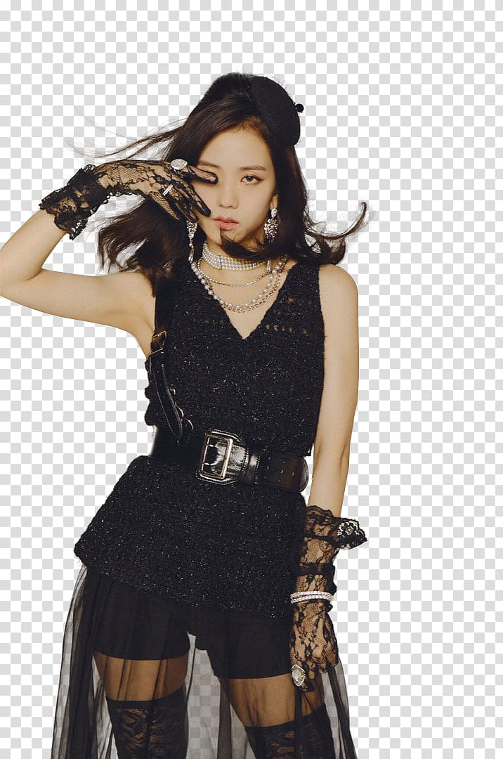 BLACKPINK JISOO P, woman wearing black sleeveless top transparent background PNG clipart
