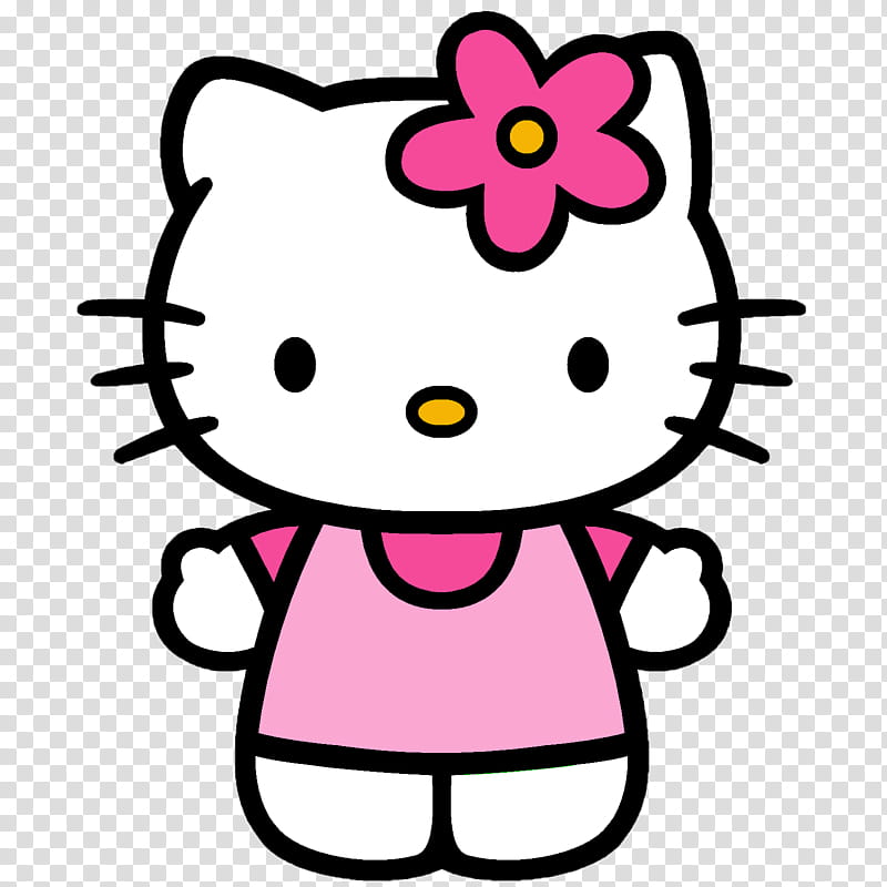 Hello Kitty, white and pink Hello Kitty illustration transparent background PNG clipart