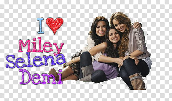 miley selena y demi texto transparent background PNG clipart