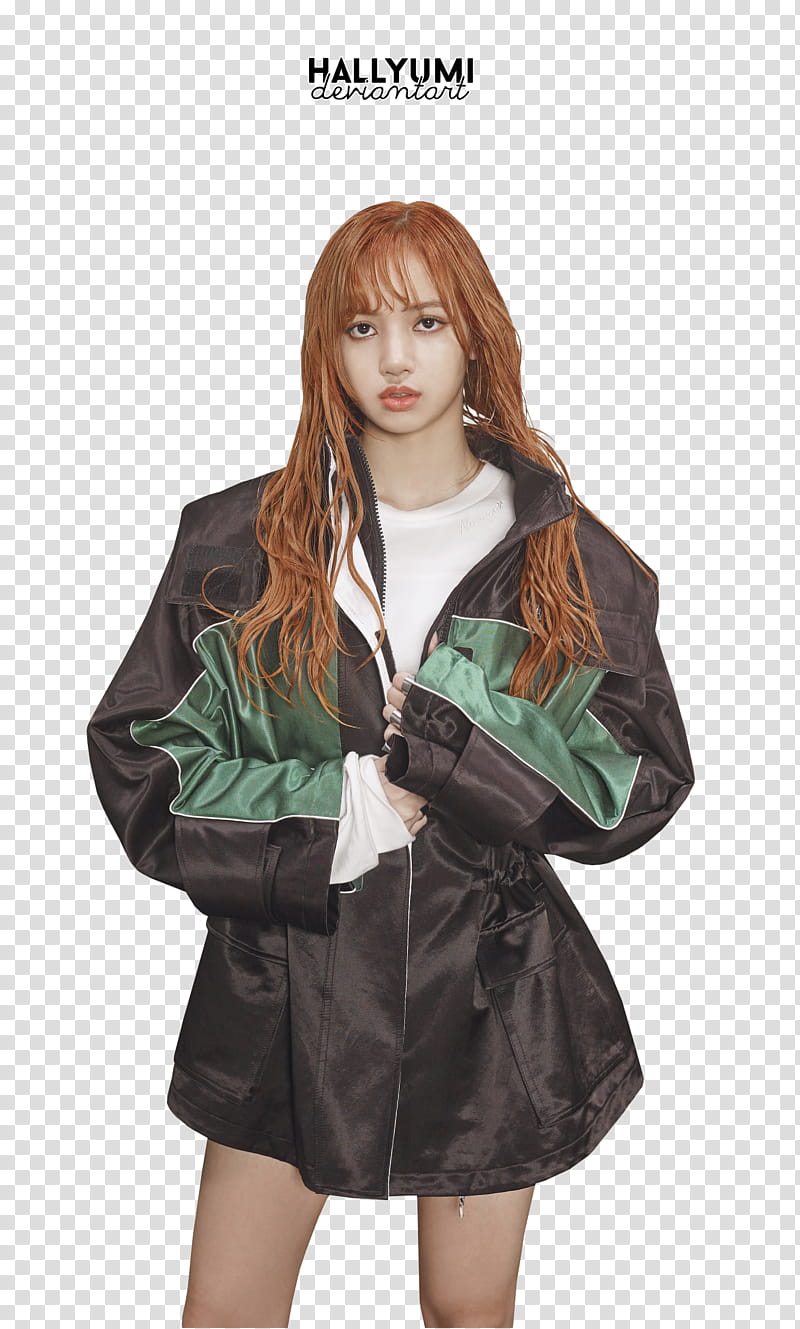 Lisa Blackpink Lalisa Manoban Wearing Black And Green Zip Up Jacket Transparent Background Png Clipart Hiclipart