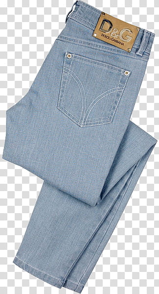 AESTHETIC, folded blue Dolce & Gabbana denim jeans transparent background PNG clipart