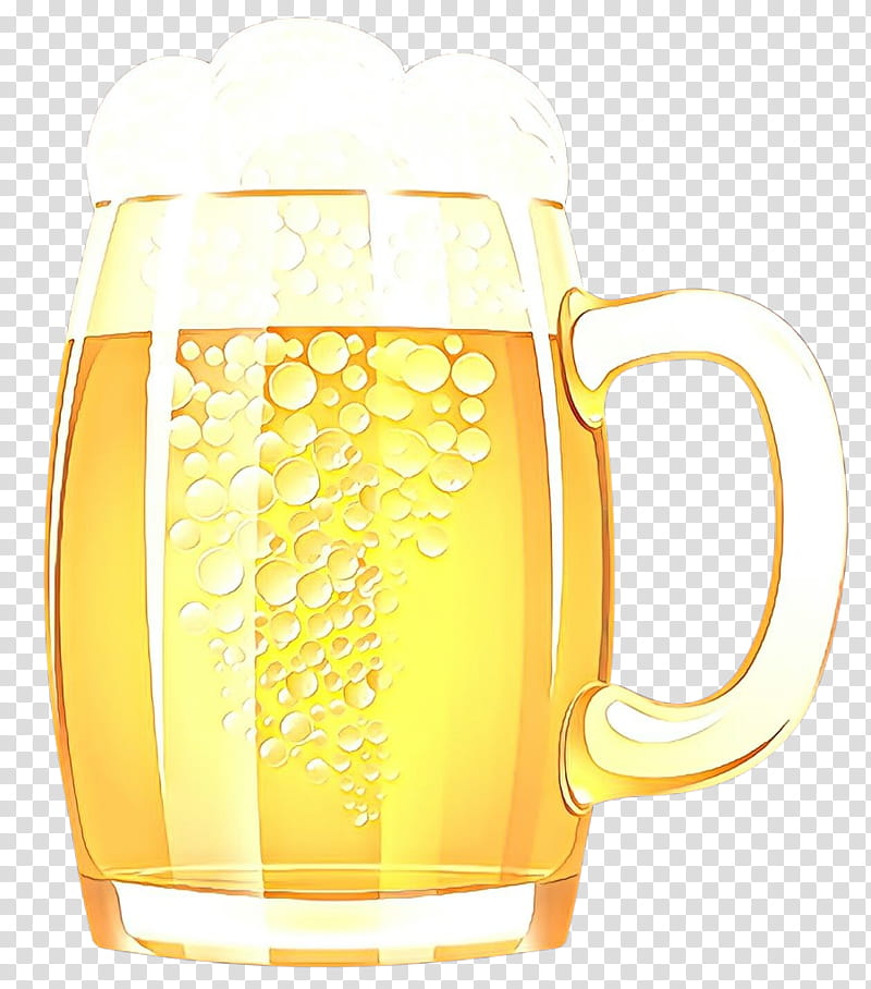 beer glass yellow drinkware pint glass mug, Cartoon, Beer Stein, Tableware transparent background PNG clipart