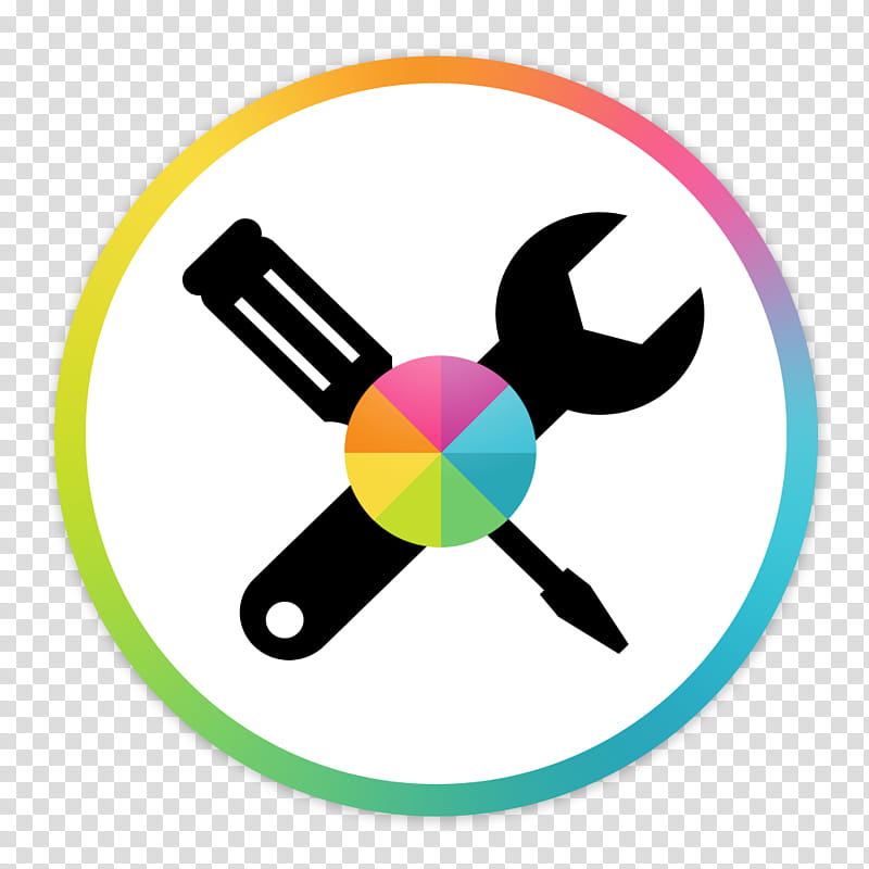 Flader  default icons for Apple app Mac os X, Colorsync v, wrench and screw logo transparent background PNG clipart