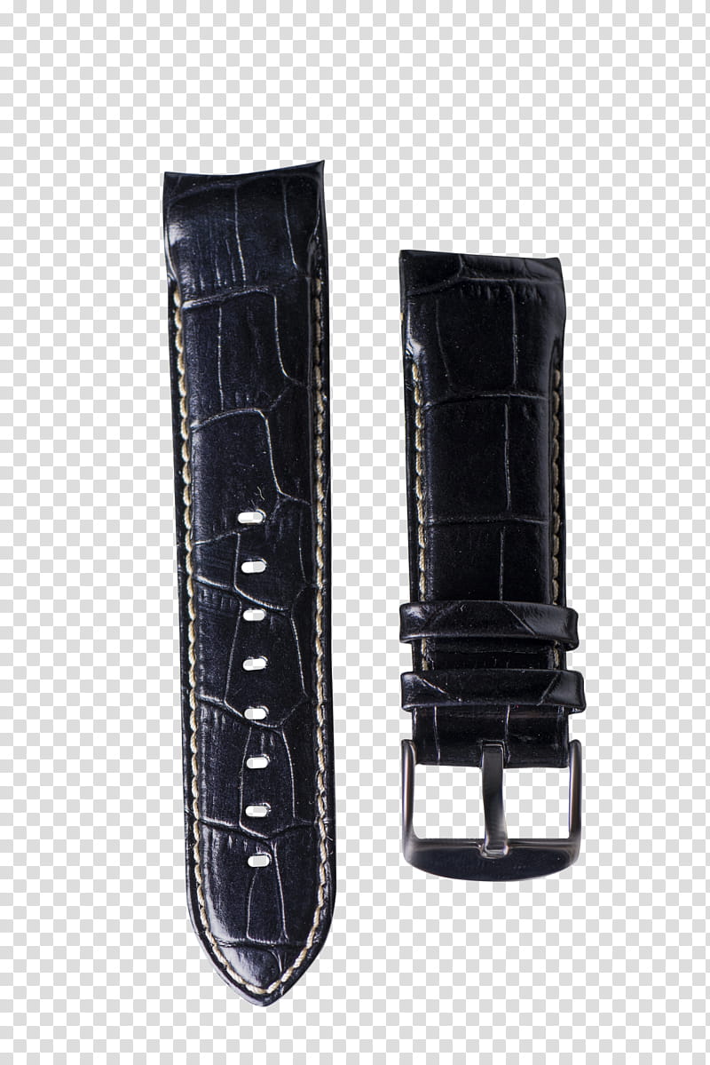 Black watch straps , black leather watch band transparent background PNG clipart