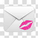 Girlz Love Icons , messages, white envelop with pink kiss mark illustration transparent background PNG clipart