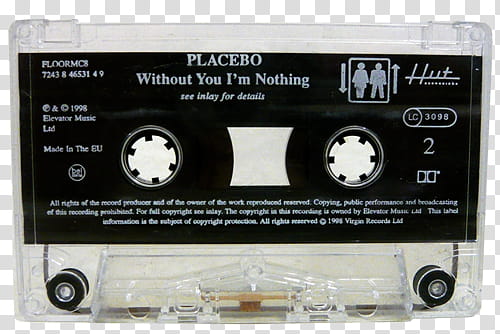 , Placebo without you i'm nothing cassette tape transparent background PNG clipart