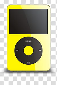 ipod dock icons various color, ipod-yellow, yellow and black MP player transparent background PNG clipart