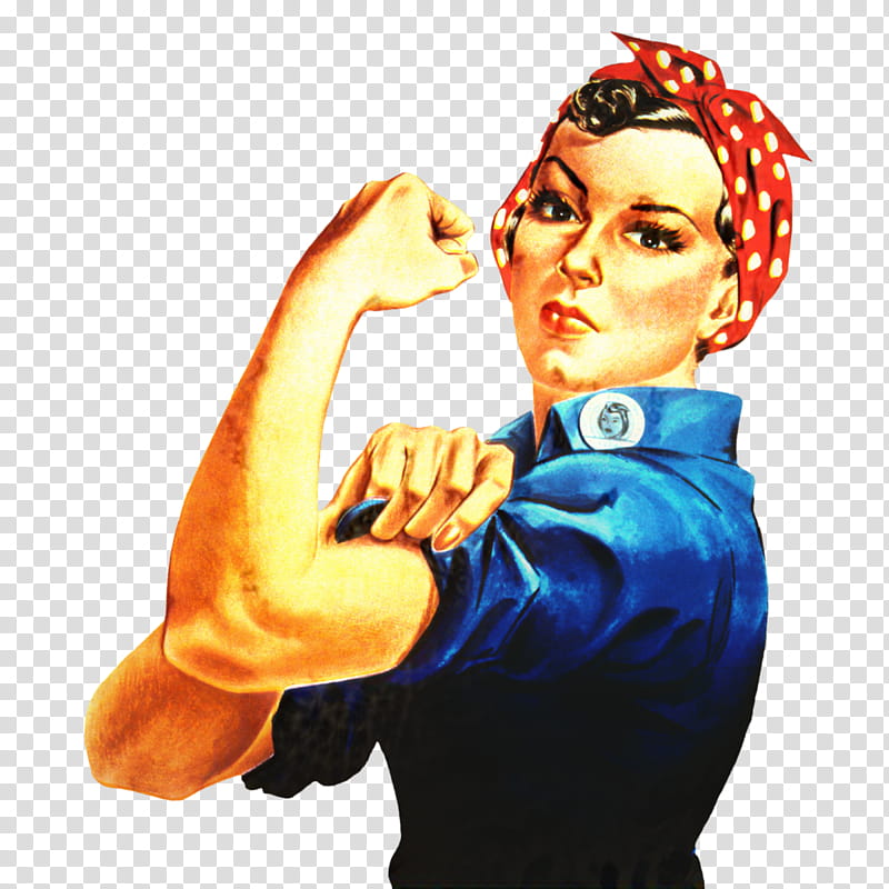 Woman, Geraldine Doyle, We Can Do It, Rosie The Riveter, Poster, Cartoon, Thumb, Finger transparent background PNG clipart