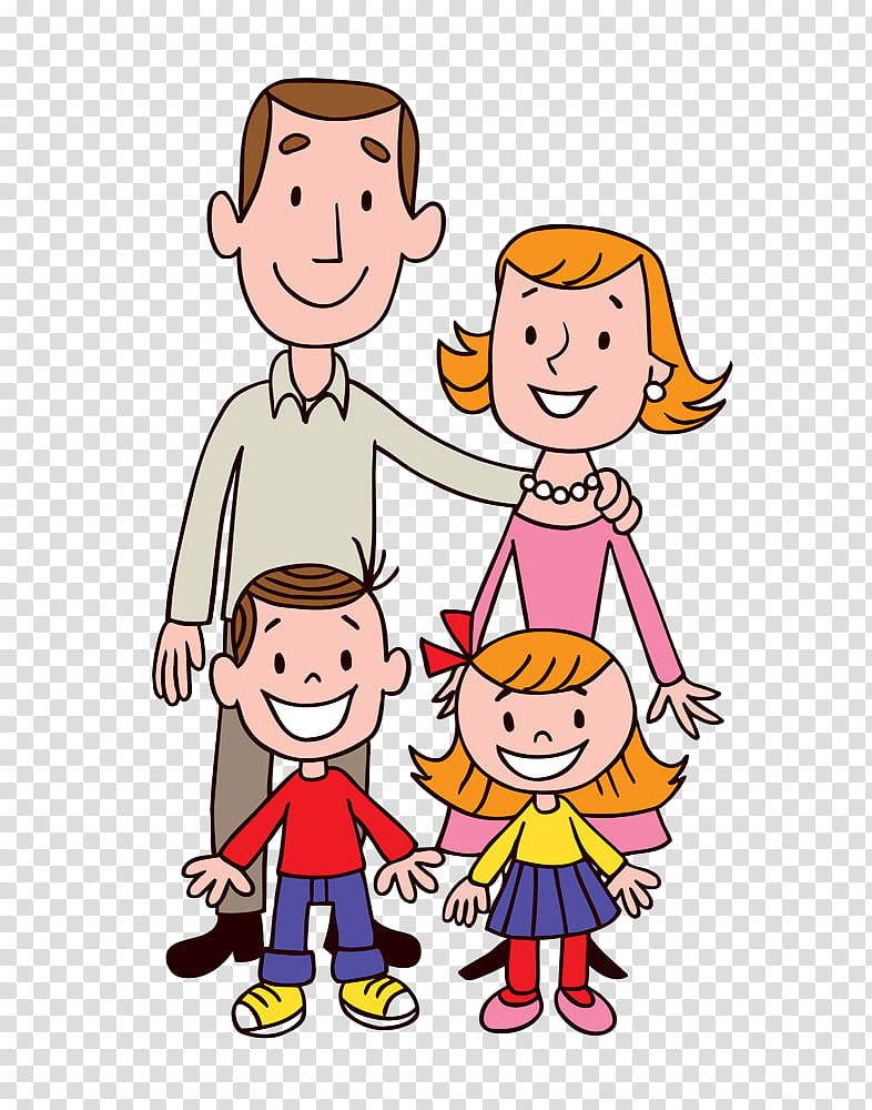 family day family happy, Mother, Father, Cartoon, People, Child, Male, Fun transparent background PNG clipart