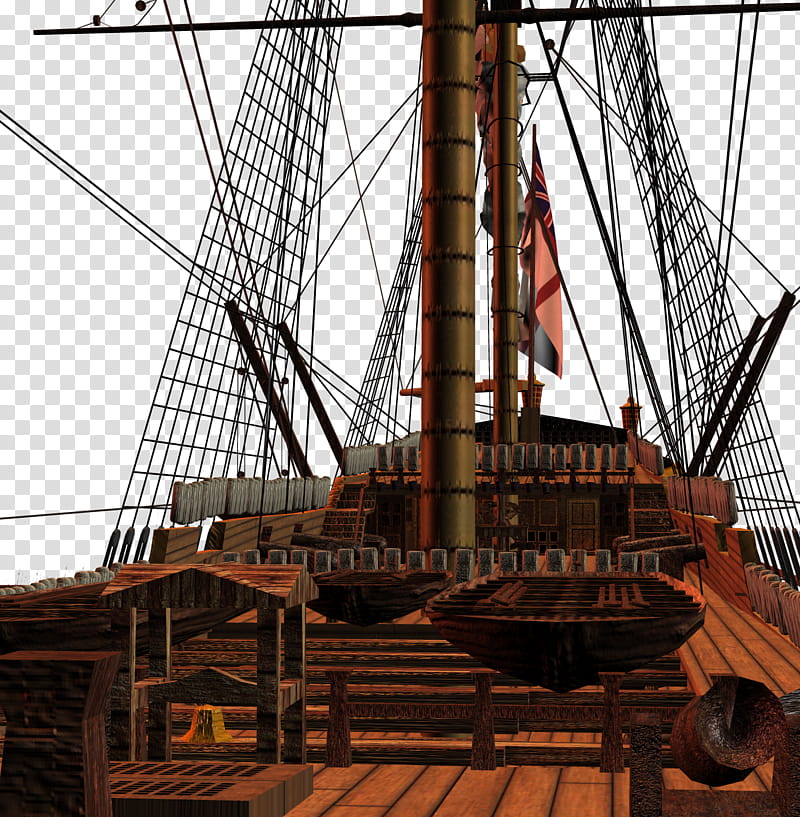 On Deck, brown sail ship D illustration transparent background PNG clipart