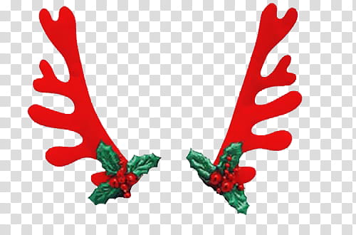 Christmas s, red reindeer antlers illustration transparent background PNG clipart