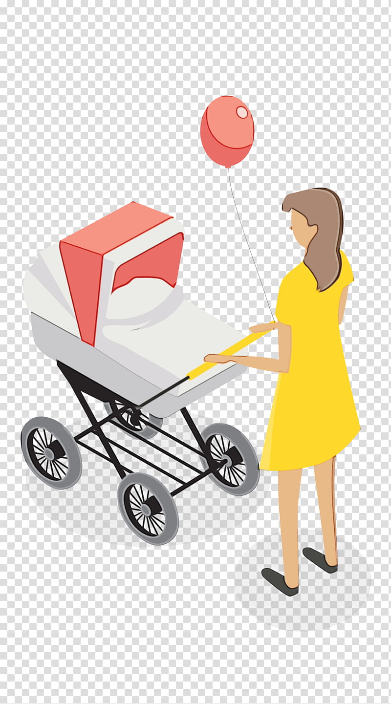 vehicle cart package delivery baby products baby carriage, Watercolor, Paint, Wet Ink transparent background PNG clipart