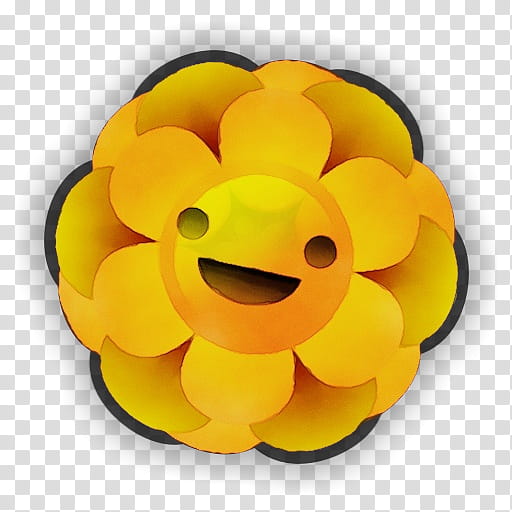 Watercolor Flower, Paint, Wet Ink, Yellow, Material, Sunflower, Smile, Emoticon transparent background PNG clipart