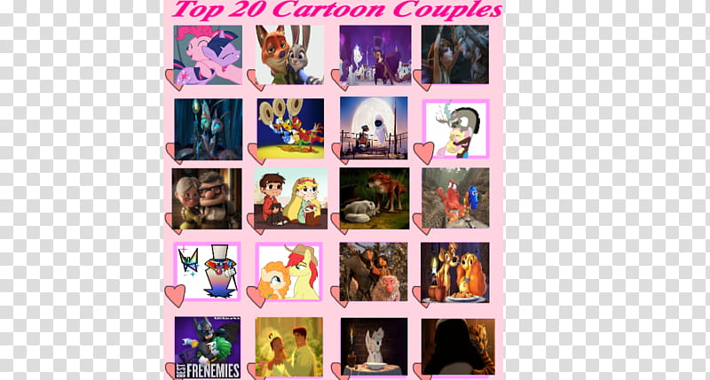Top  Favorite Cartoon Couples redone transparent background PNG clipart