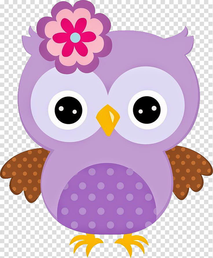 owl bird of prey pink purple, Cartoon, Violet transparent background PNG clipart