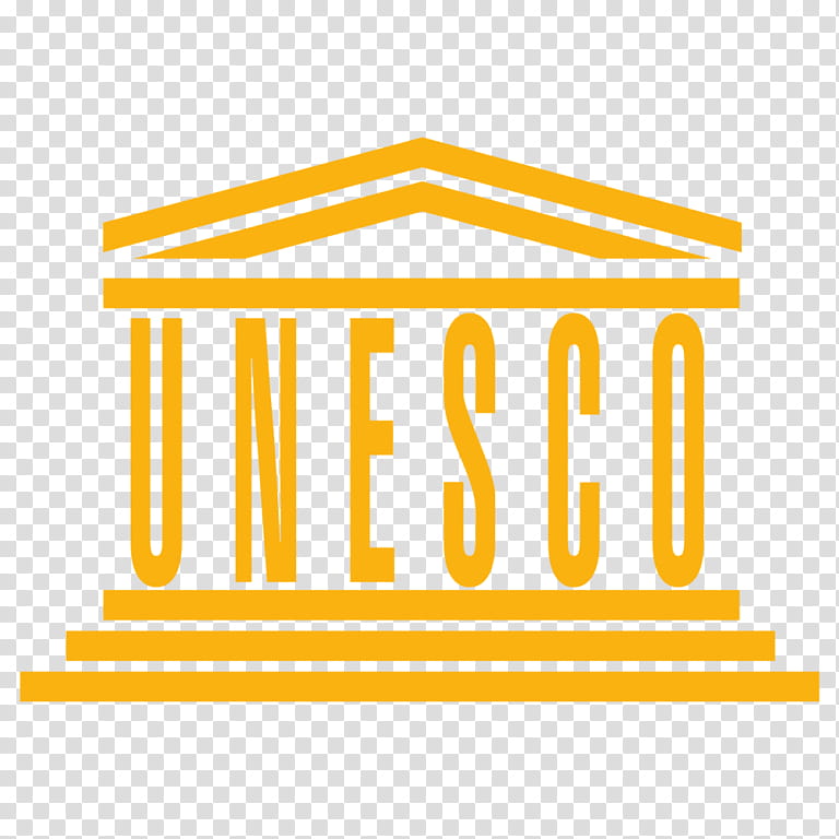 Logo Text, Organization, Unesco, Yellow, Line, Area, Rectangle, Sign transparent background PNG clipart