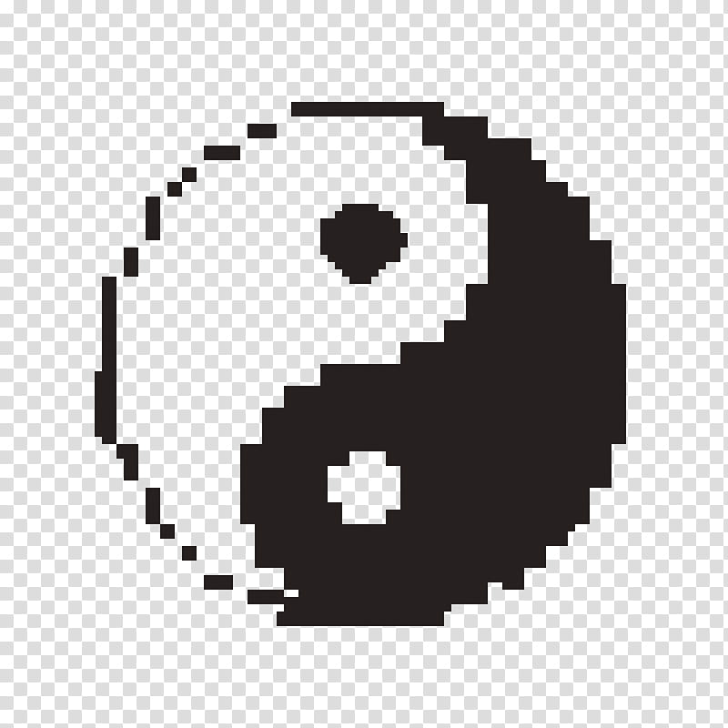 Black Line, Pixel Art, Yin And Yang, Symbol, Black And White , 8bit ...