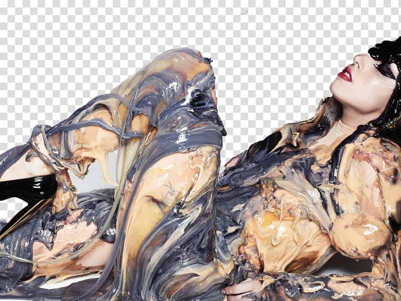 Lady Gaga , woman covered with paint wearing black stilletos transparent background PNG clipart