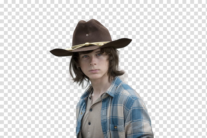 Carl Grimes, boy wearing hat transparent background PNG clipart