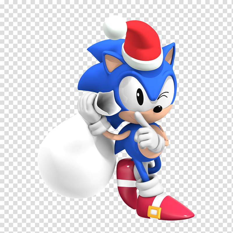 Classic Christmas Sonic, blue Sonic Hedgehog illustration transparent background PNG clipart