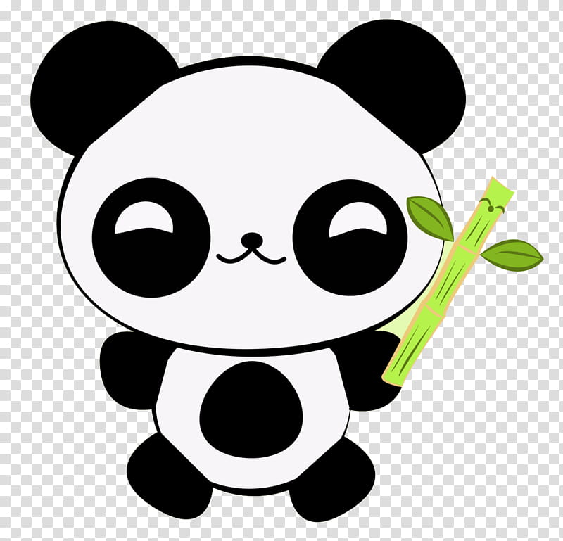 Panda holding bamboo transparent background PNG clipart