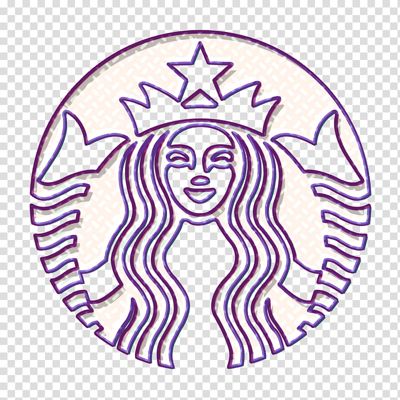 Starbucks icon, Violet, Line Art, Purple, Circle, Sticker, Oval ...
