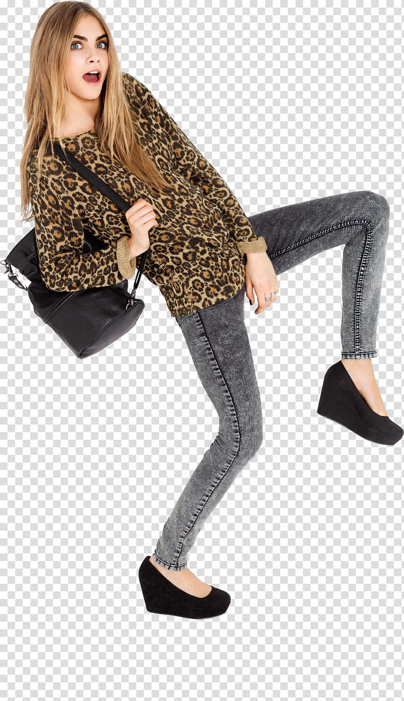 Cara Delevingne, Cara Delevingne carrying black shoulder bag transparent background PNG clipart