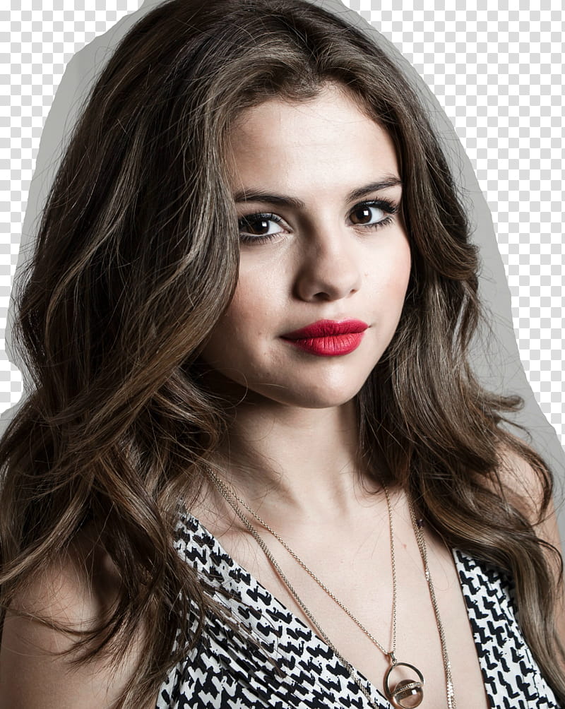 Selena Gomez con Borde transparent background PNG clipart