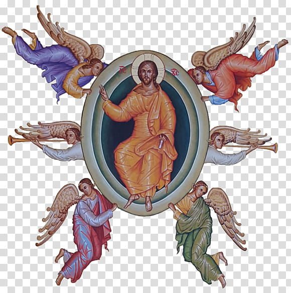 Jesus, Ascension Of Jesus, Eastern Orthodox Church, Angel, Oriental Orthodoxy, Eastern Christianity, Catholicism, Iconography transparent background PNG clipart