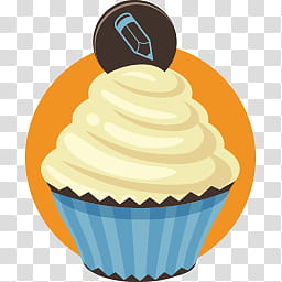 CUPCAKE SOCIAL ICON, cupcake filled with white icing transparent background PNG clipart