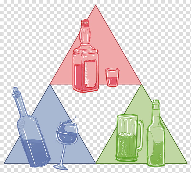 The Triforce of Alcohol, bottles in triangle illustration transparent background PNG clipart