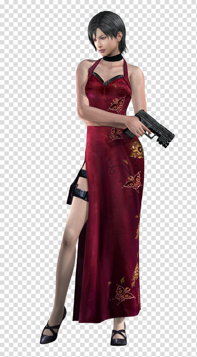 Ada Wong # RE, Professional Render, women wearing brown dress illustration transparent background PNG clipart