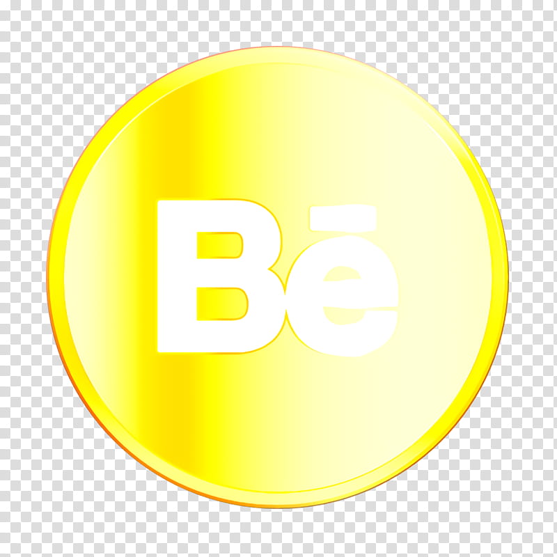 behance icon communication icon designers icon, Portfolio Icon, Yellow, Circle, Text, Logo, Symbol transparent background PNG clipart