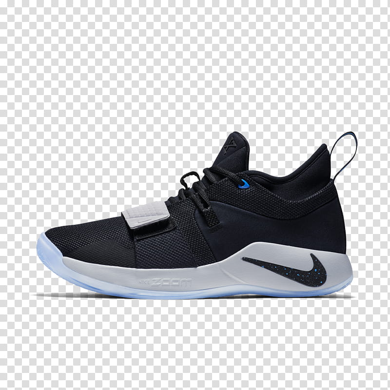 School Black And White, Nike, Shoe, Sneakers, Nike Pg 2 Playstation, Paul George, Footwear, Blue transparent background PNG clipart