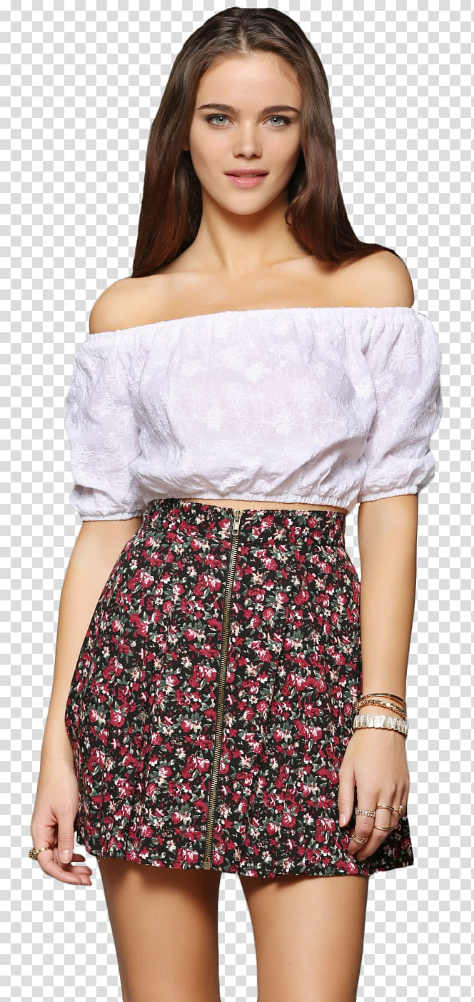 Jena Goldsack, woman wearing multicolored skirt transparent background PNG clipart