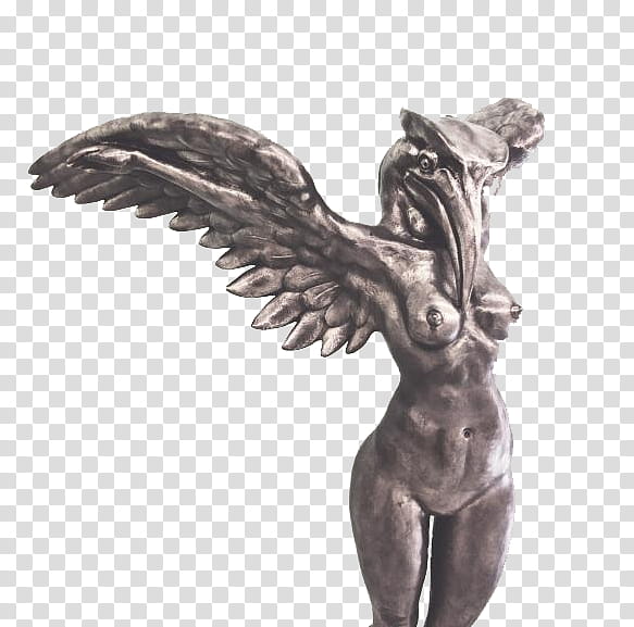 , nude woman with wings statue transparent background PNG clipart