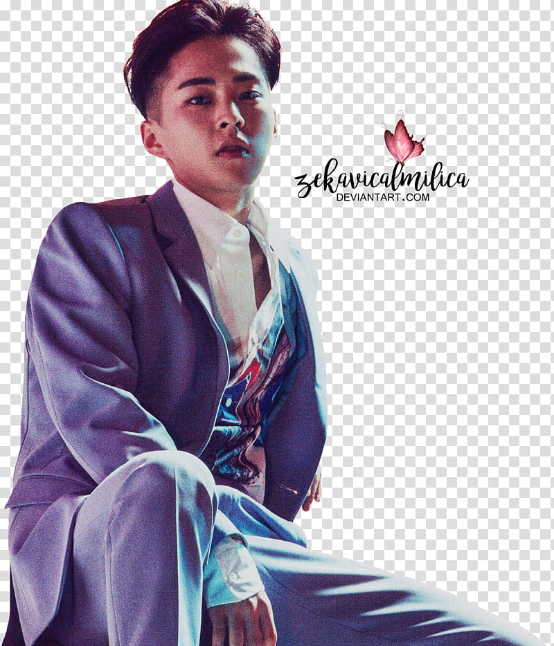 EXO Xiumin Countdown, man in purple suit jacket transparent background PNG clipart