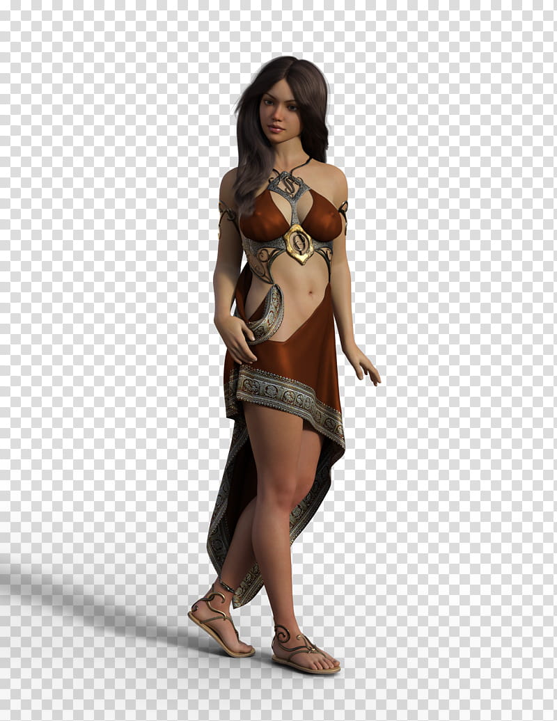 Free Woman in Stylized Roman Attire, brown-haired female illustration transparent background PNG clipart