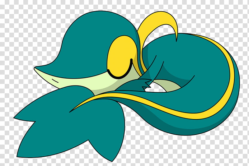 Shiny Snivy Sleeping transparent background PNG clipart