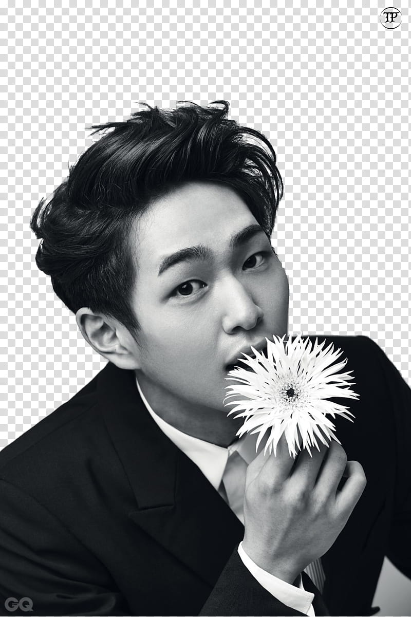 Shinee, man holding flower transparent background PNG clipart