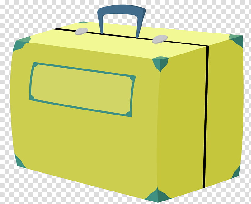 Ponyville luggage, rectangular yellow and green box illustration transparent background PNG clipart