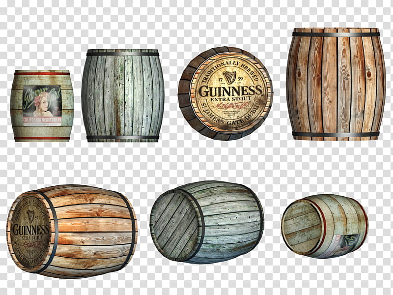 Barrels, brown Guinness barrels transparent background PNG clipart
