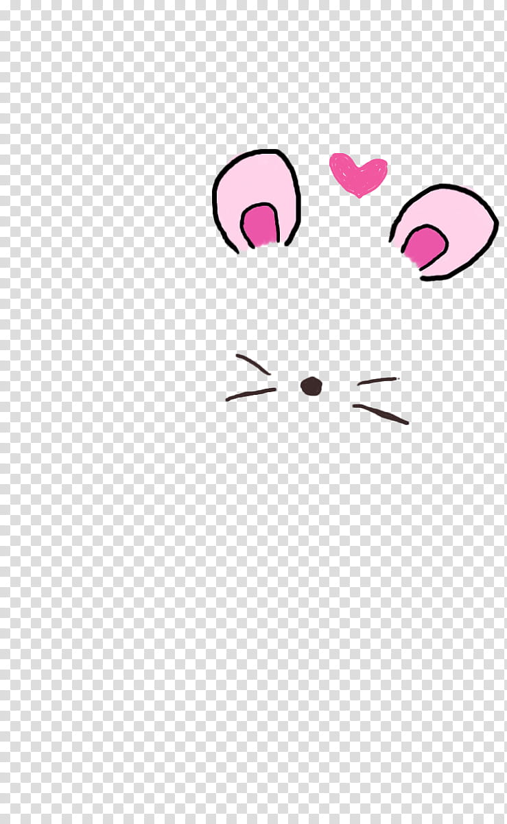 snow filters, pink mouse ears and whiskers transparent background PNG clipart