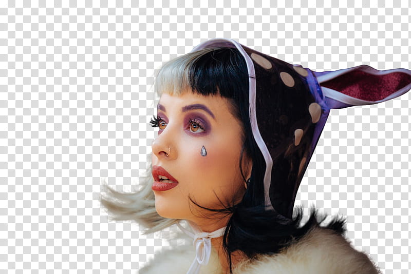 Melanie Martinez, woman wearing white fur coat transparent background PNG clipart