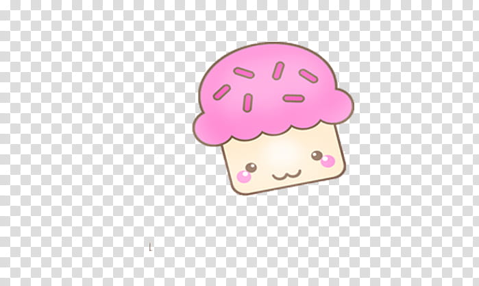 kawaii, pink and beige cupcake character transparent background PNG clipart