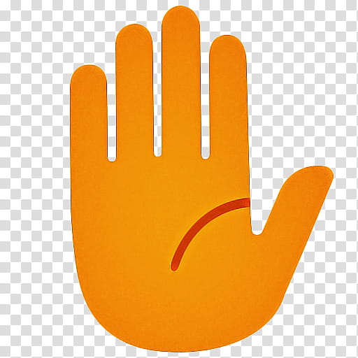 Orange Emoji, Blob Emoji, Finger, Yellow, Hand, Personal Protective Equipment, Glove, Line transparent background PNG clipart