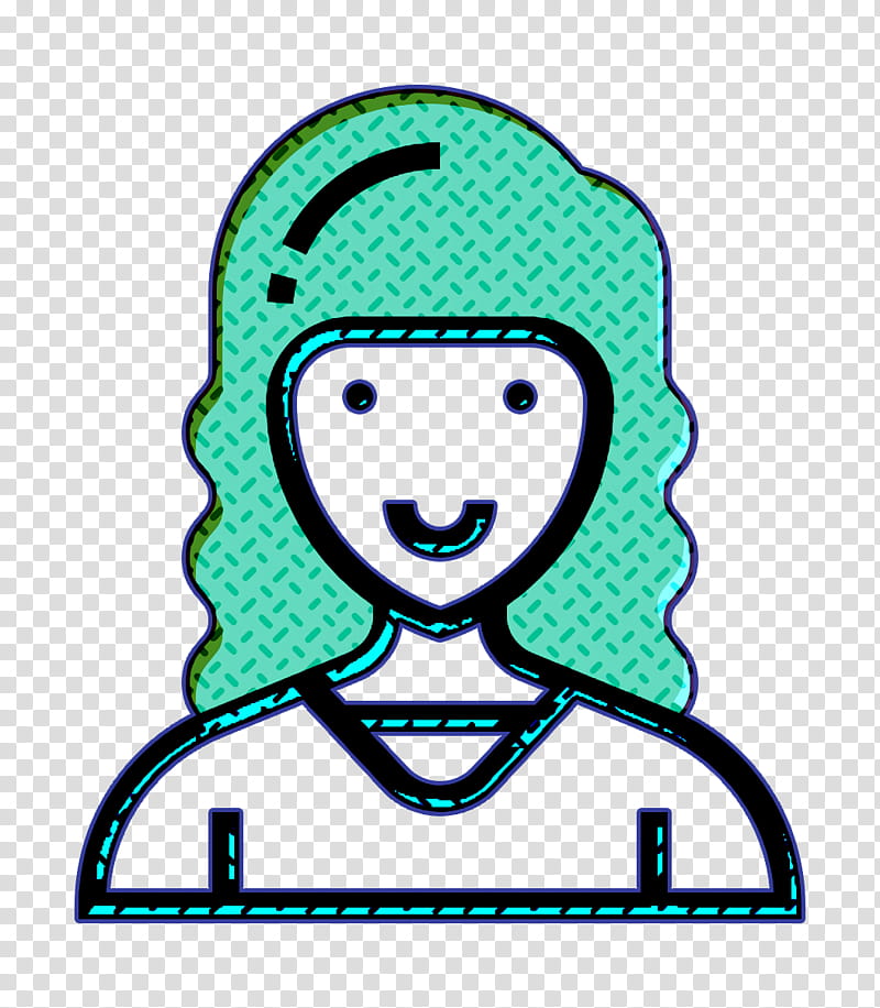 Marketing director icon Woman icon Careers Women icon, Green, Turquoise, Teal, Line Art, Smile transparent background PNG clipart