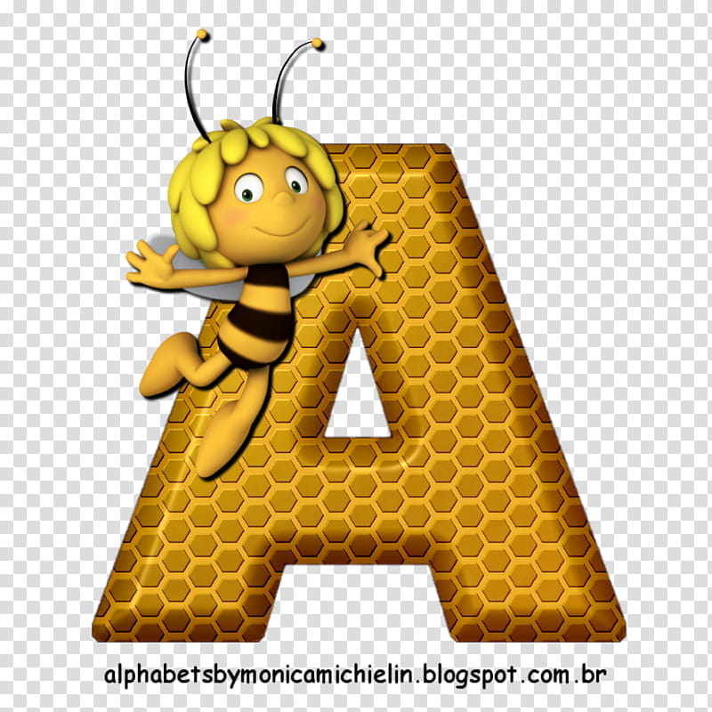 Bee, Honey Bee, Honeycomb, Alphabet, Letter, Youtube, Yellow, Character transparent background PNG clipart