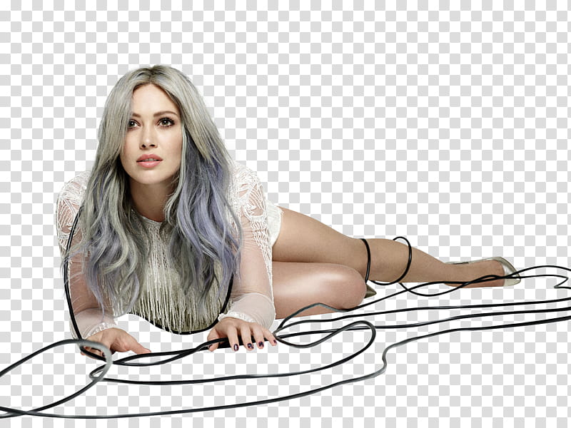 Hilary Duff, woman in white dress transparent background PNG clipart